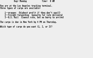 Trucker atari screenshot